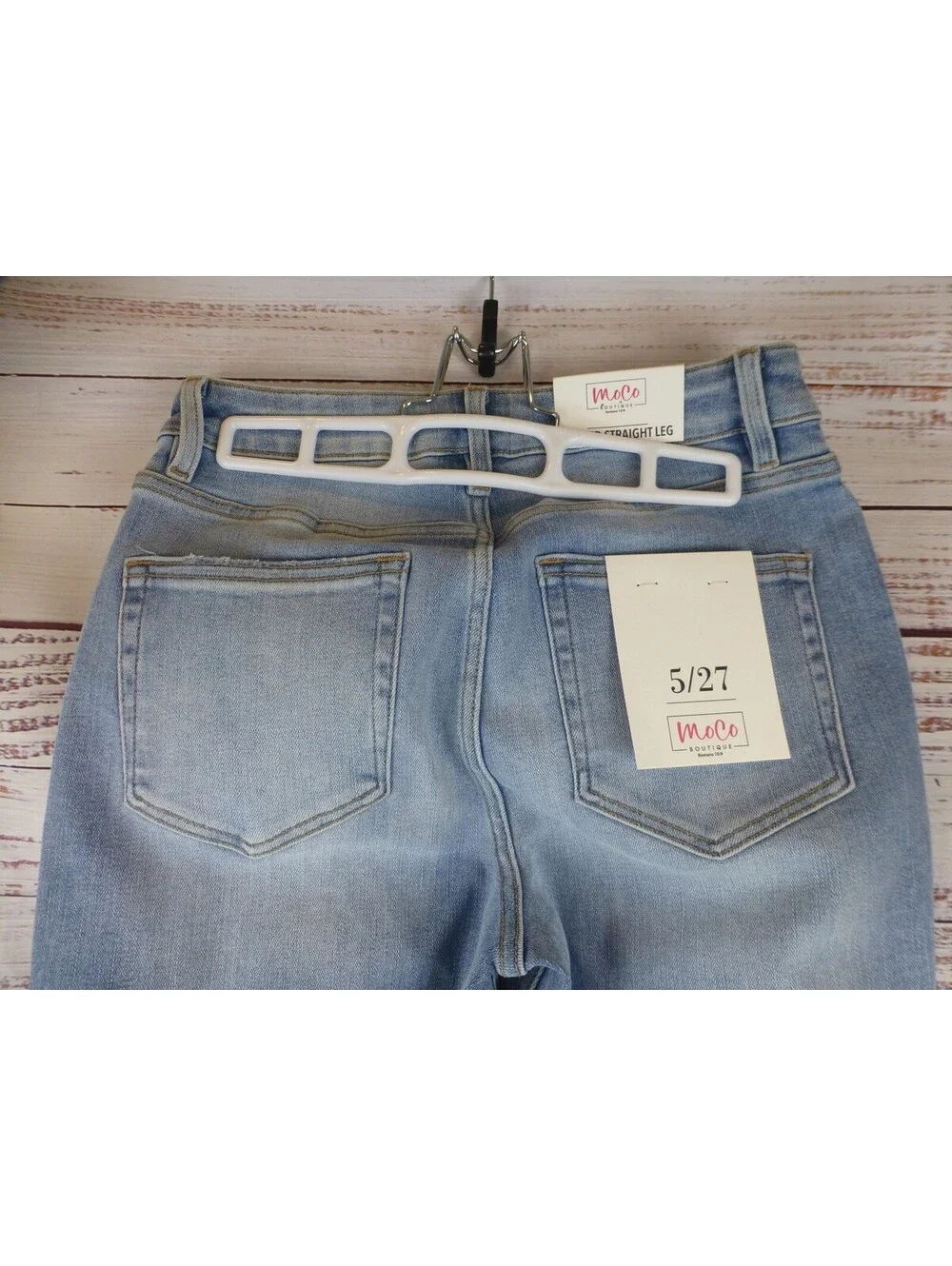 MoCo Boutique Women's Size 5/27 Tummy Control Straight Leg Jeans Light NWT G4A